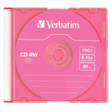 Диск Verbatim CD-RW 700МБ 8-12x Colour 43167 slim 1шт