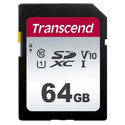 Карта памяти Transcend 64ГБ SecureDigital XC UHS-I U1 Class10 V10 TS64GSDC300S