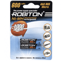 Аккумулятор Robiton AAA 600 mAh уп 2 шт