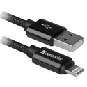 Кабель Defender USB Lightning 8-pin 1m черный ACH01-03T 87808