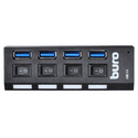 USB-хаб Buro BU-HUB4-U30-L черный
