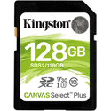 Карта памяти Kingston 128ГБ SecureDigital XC UHS-I U3 Class10 V30 Canvas Select Plus SDS2128GB