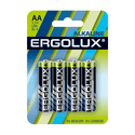 Элемент питания ERGOLUX LR6 Alkaline AA 4 шт блистер