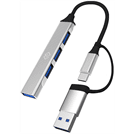 USB-хаб Digma DHUB-4USB-AC-20 серебристый