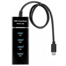 USB-хаб Digma DHUB-4USB-C-30 черный