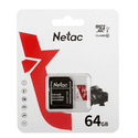 Карта памяти Netac 64ГБ microSDXC P500 ECO Class 10 UHS-I U1 NT02P500ECO-064G-R